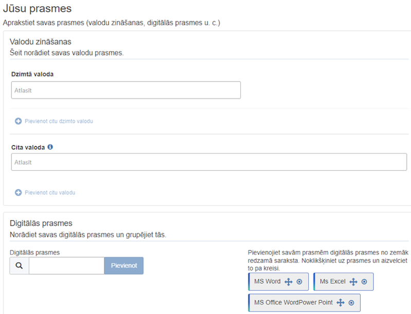 Europass profils (prasmes)