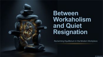 Presentation slide; Between workaholism and quiet resignation | Dr. Aistė Dromantaitė